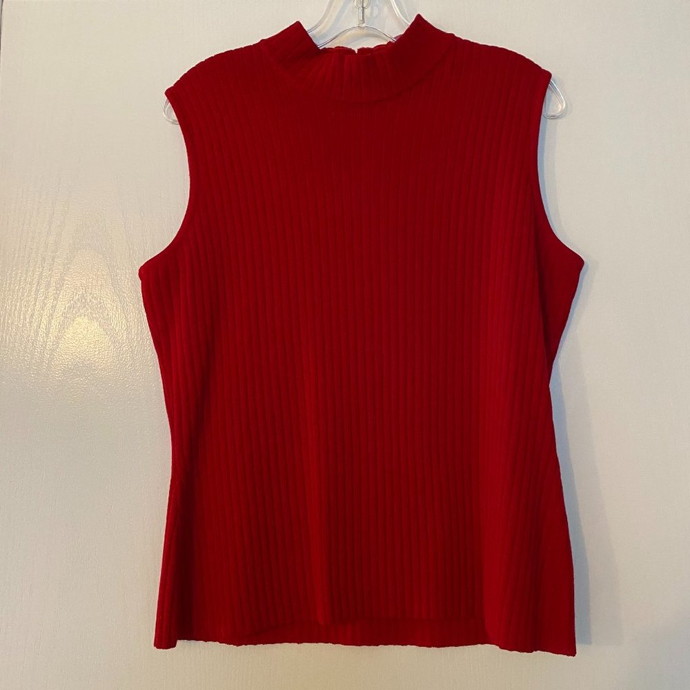 vintage st john mock neck santana knit sleeveless top